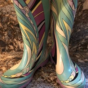 Rain Boots Wellies Pucci inspired Size10